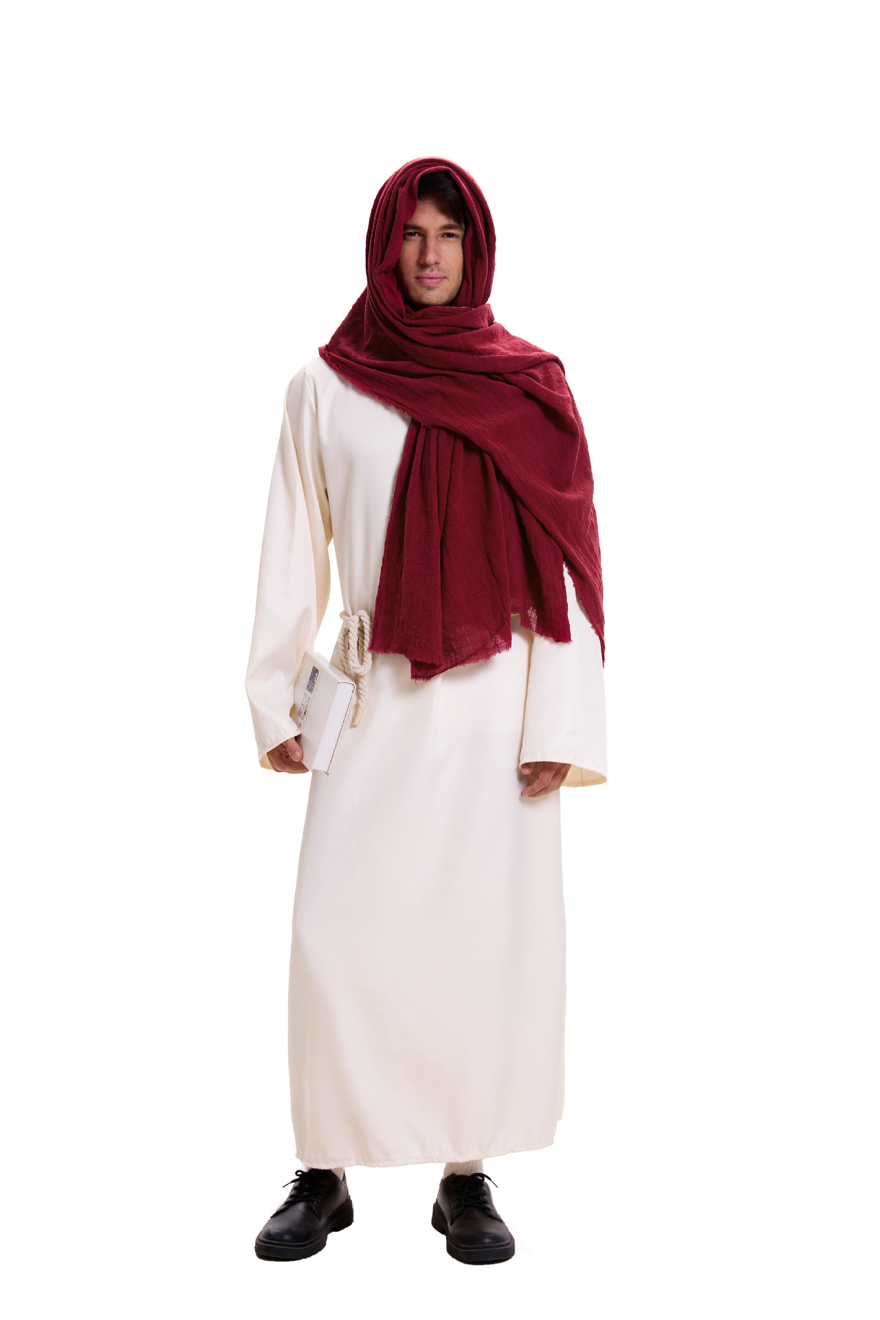 Mens Halloween Retro Arabian Robe Middle Eastern Cosplay Shepherd Costume
